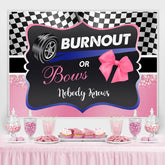 Lofaris Burnout Or Bows Black and Pink Baby Shower Backdrop